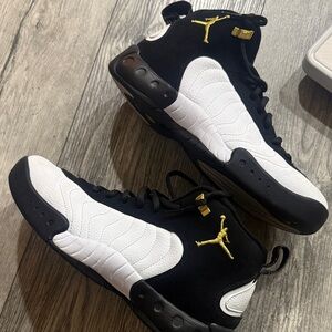 Jordan Black and White Sneakers with Gold Accents